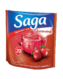 Saga Herbatka owocowa o smaku żurawina 34 g (20 torebek)